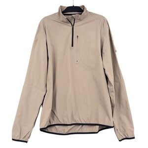 Brady Train 1/4‎ Zip Pullover Mens XL Nylon Spandex Tan 10724